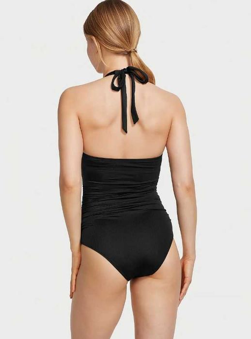 Черный сдельный цельный купальник Victoria's Secret с пушапом утяжка S