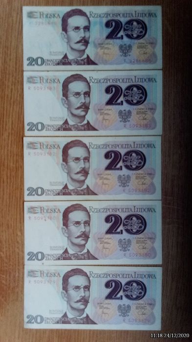 banknot 20zł.z 1982 roku