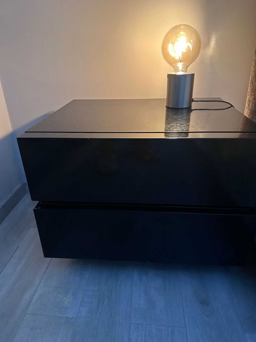 Quarto Completo Preto Lacado com Cabeceira