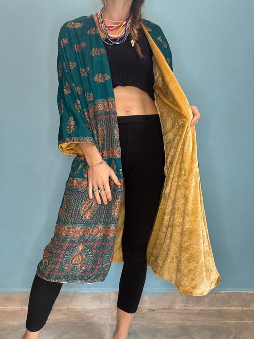 Płaszcz kimono narzutka boho Indie