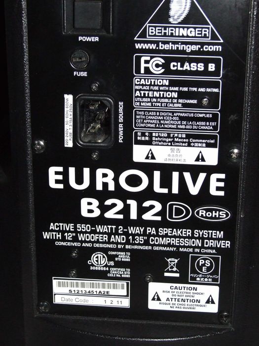Kolumna głośnikowa Behringer Eurolive B212D