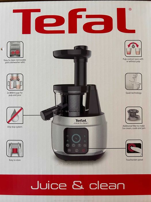 Соковижималка шнекова Tefal Juice & Clean. Ідеальний стан. На гарантії до 07.04.2027
