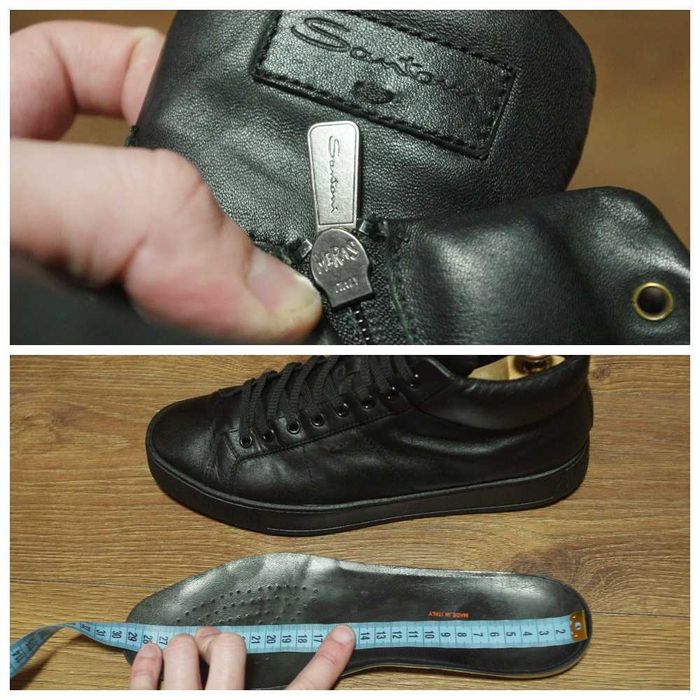 Черевики Santoni High Top Leather Premium Mid boots оригінал 45 розмір