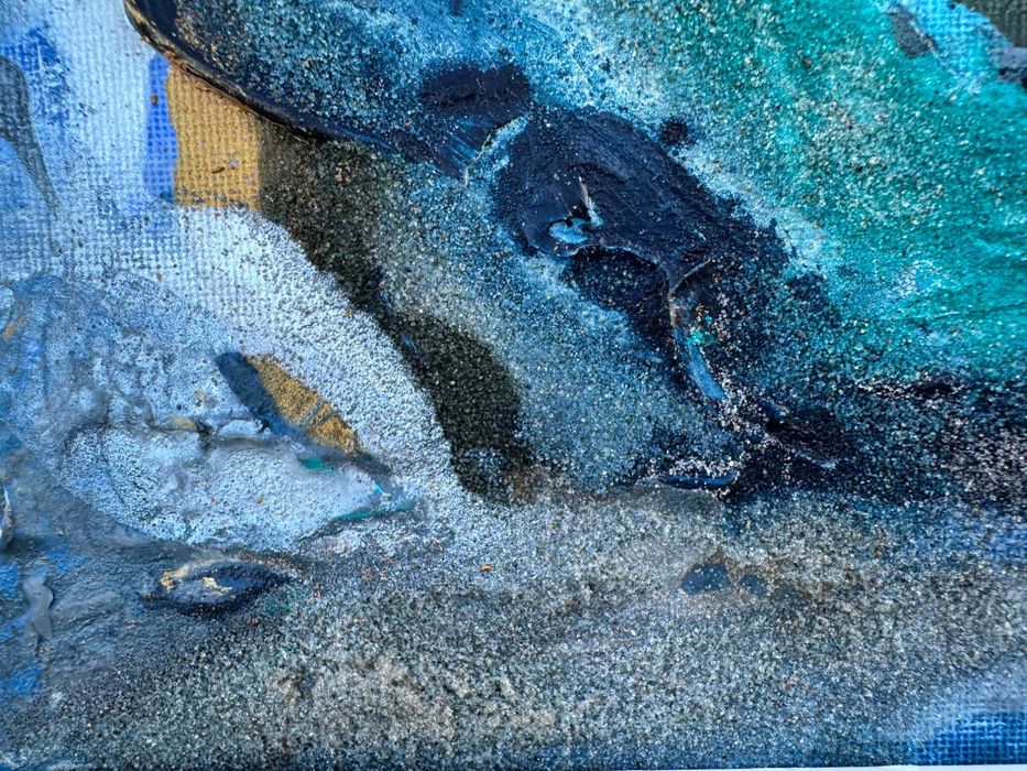 ,,Atol" Obraz strukturalny akrylowy ręcznie malowany 30 x 40 cm