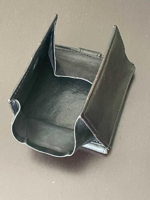 Porta-moedas carteira pequena em pele genuína