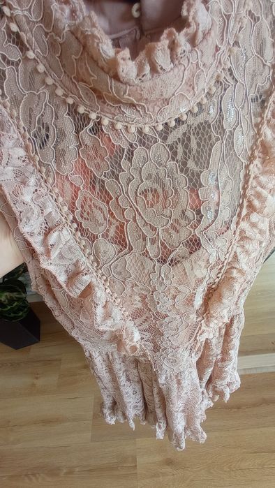 Sukienka elegancka/ślub/wesele beżowa M/L