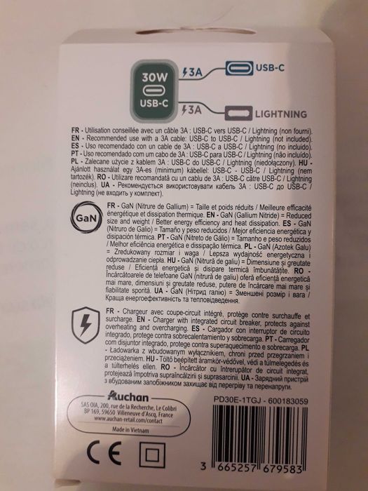 Carregador Rapido 30W NOVO 15€