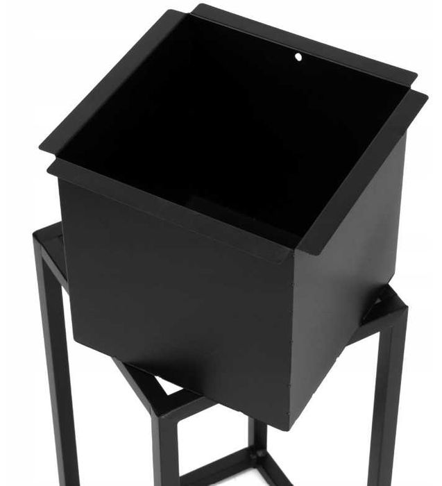 Kwietnik Stojak Metalowy Klasyczny Loft na Kwiaty Wysoki Czarny 60cm