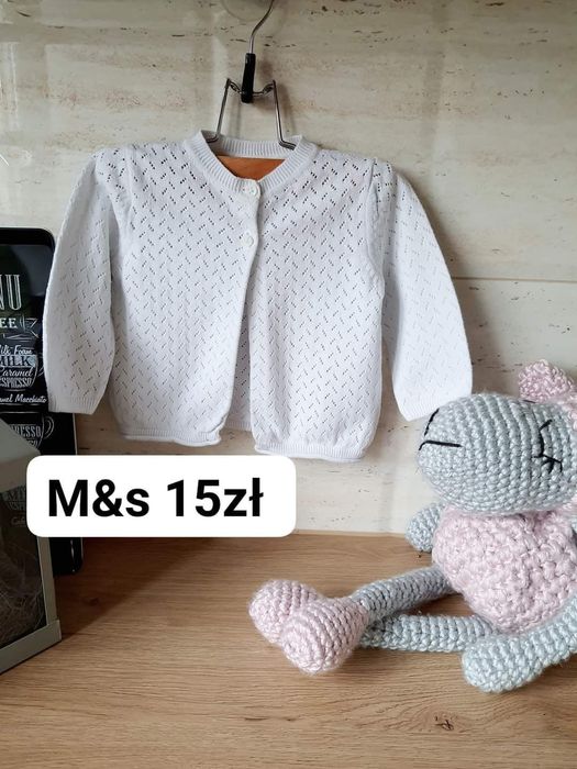 Sweterek ażurowy m&s 68-74cm 6-9 miesięcy