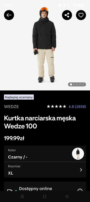 Kurtka narciarska wedze Decathlon XL