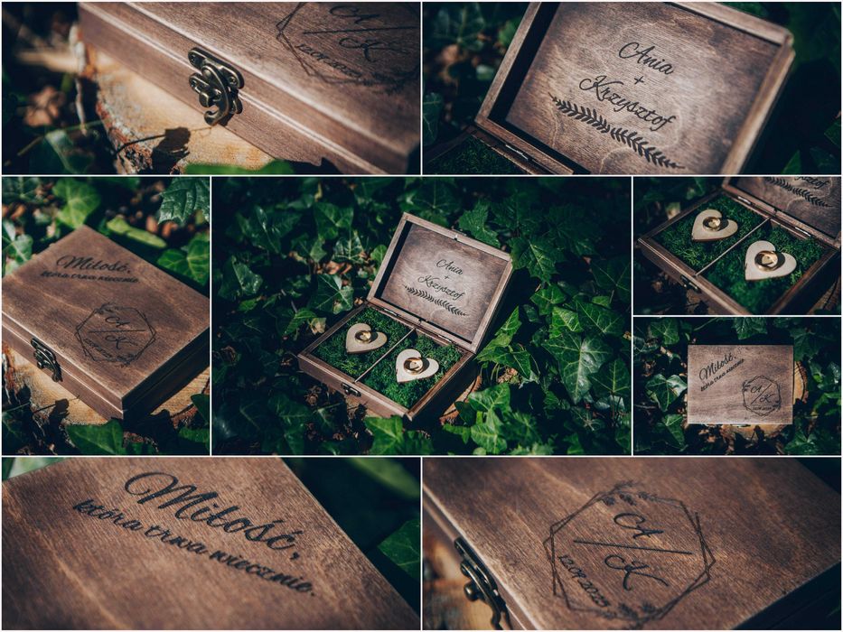 Pudełko na obrączki z przegródkami seria 2024 - Ślub/Wesele