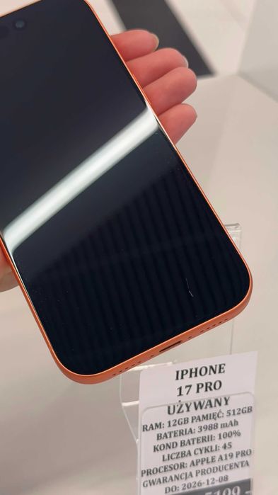 iPhone 17 Pro 512GB Bat 100% Topcase Vivo *Raty 0%