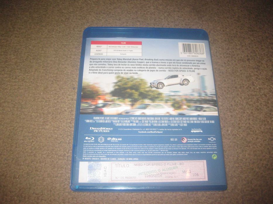 Blu-Ray "Need for Speed - O Filme" com Aaron Paul