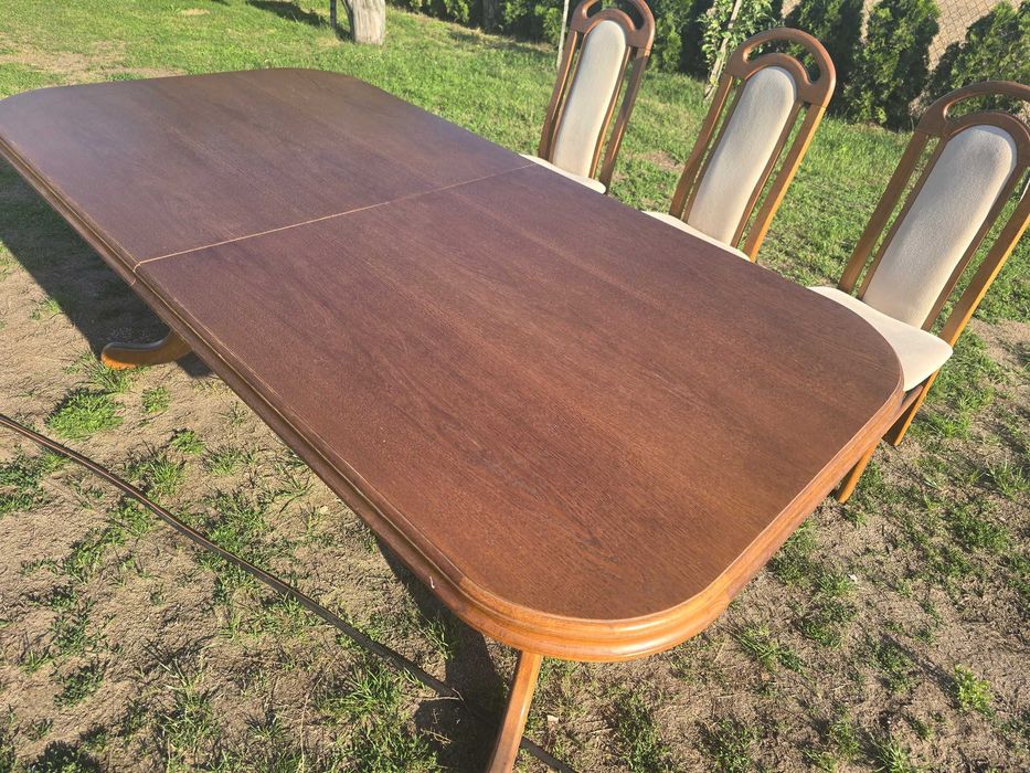 Drewniany stół rozkładany 200 × 100 cm + 12 krzeseł | Komplet do jadalni