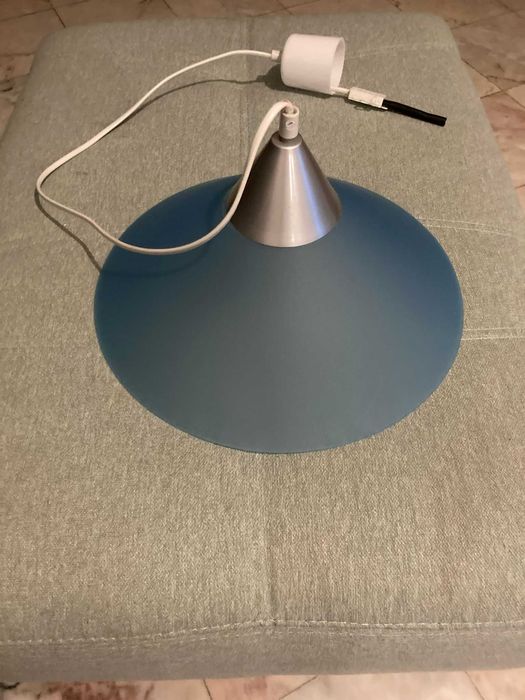 Candeeiro de teto suspenso moderno (azul/ prateado) - 35 cm