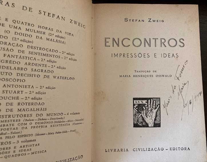 Livros antigos de Stefan Zweig, encadernados
