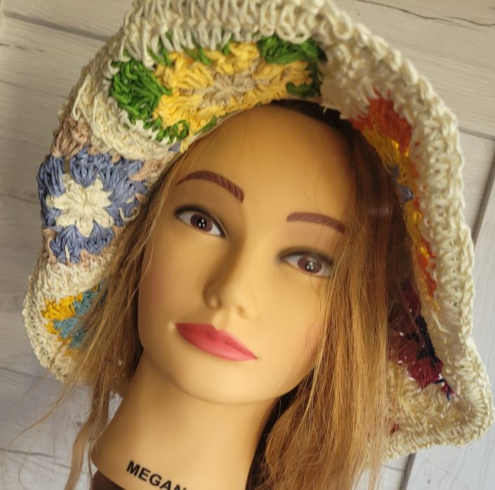 Śliczny stylowy kapelusz Boho oddychający print