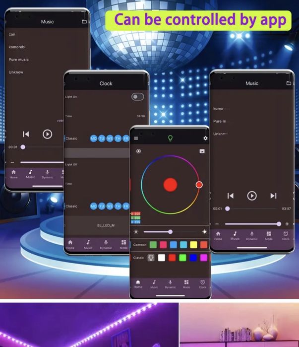 Kits leds RGB com APP e comando vários tamanhos