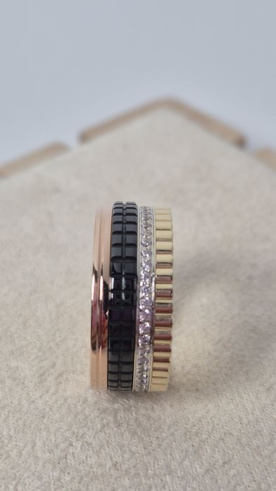 Nowy złoty pierścionek typu Boucheron Quatre 3 kolory złota ruchomy