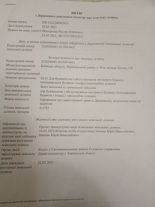 Продам земельну ділянку