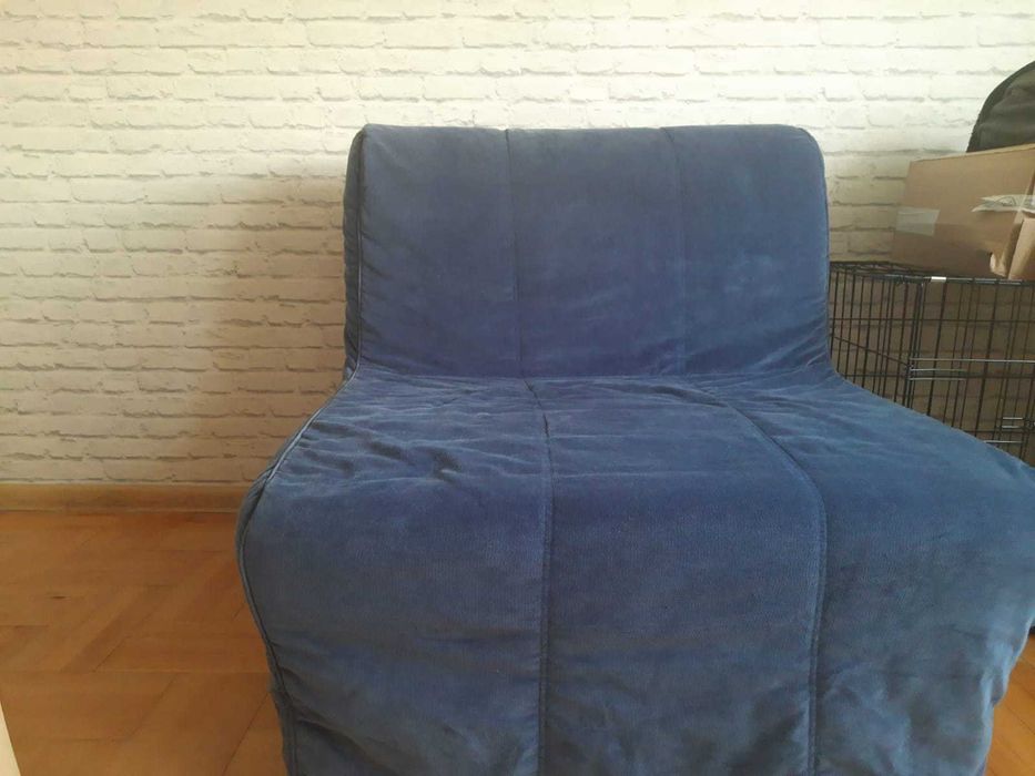 Fotel rozkładany Ikea plus pojemnik na pościel stan dobry!