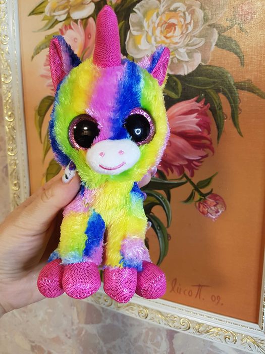 TY Beanie Boos глазастик яркий единорог 17 см
