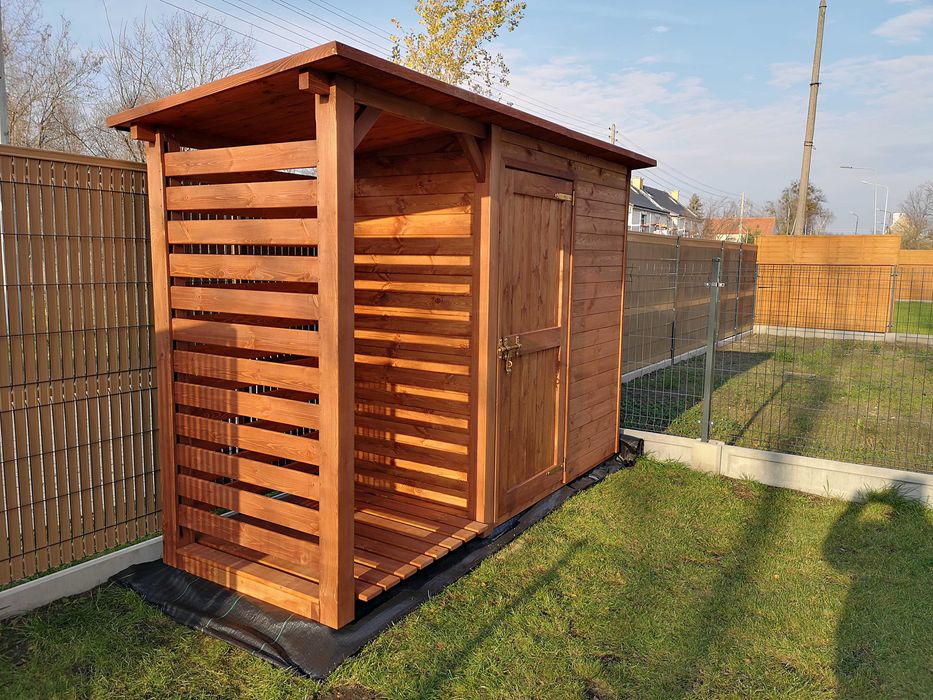 Drewutnia 1 x 1,1m + domek narzędziowy 1,5 x 1,1m