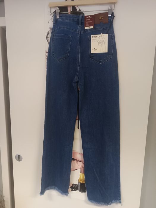 Spodnie damskie jeansowe jeansy szwedy wide leg hit viral style new