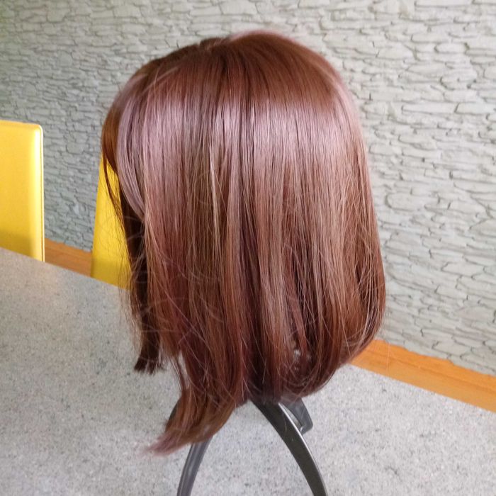 Peruka z grzywką, lolita, krótka, do cosplay, brązowa