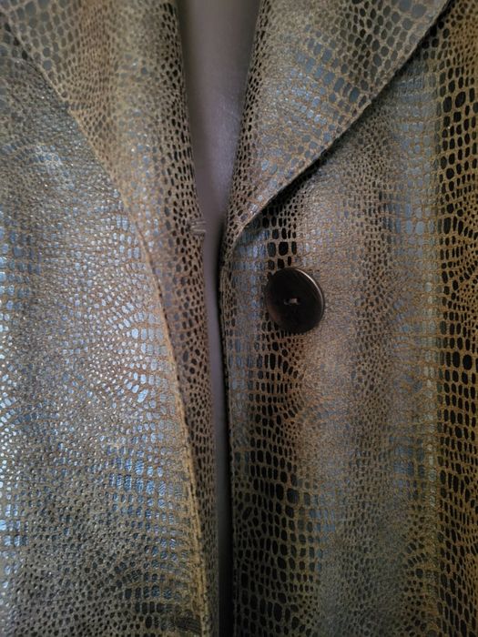 Casaco Comprido Castanho Animal Print - Toypes