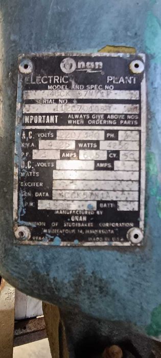 Gerador monofásico e trifásico ONAN