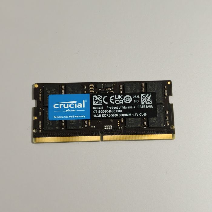 RAM 1x16GB DDR5 5600MHz - SO-DIMM para portátil