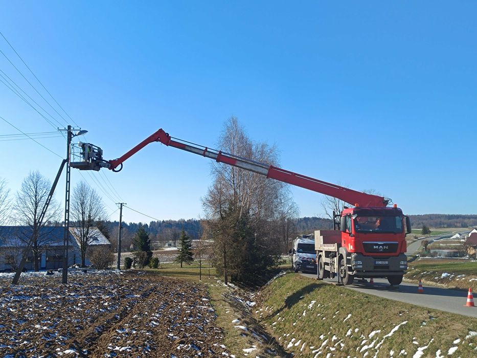 Wynajem zwyżki 23m Łańcut , podnośnik koszowy
