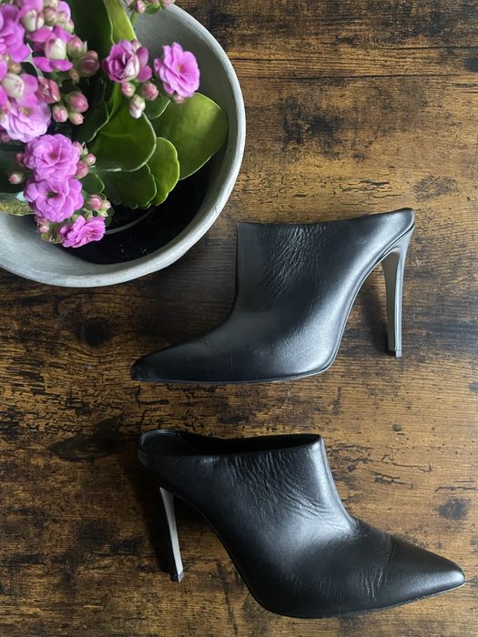 Botki klapki na obcasie Anja Rubik Mohito 39 skórzane czarne