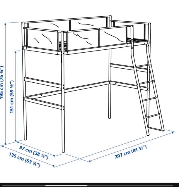 Cama alta / Beliche ikea Vitval para venda
