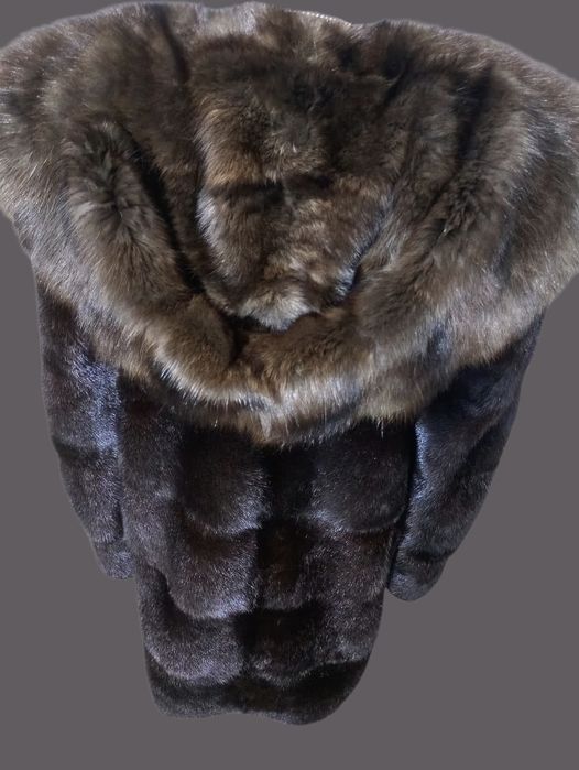 Ог 104см. Норковая шуба с соболем. Натуральная шуба