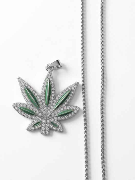 Ланцюжок + кулон «cannabis » y2k