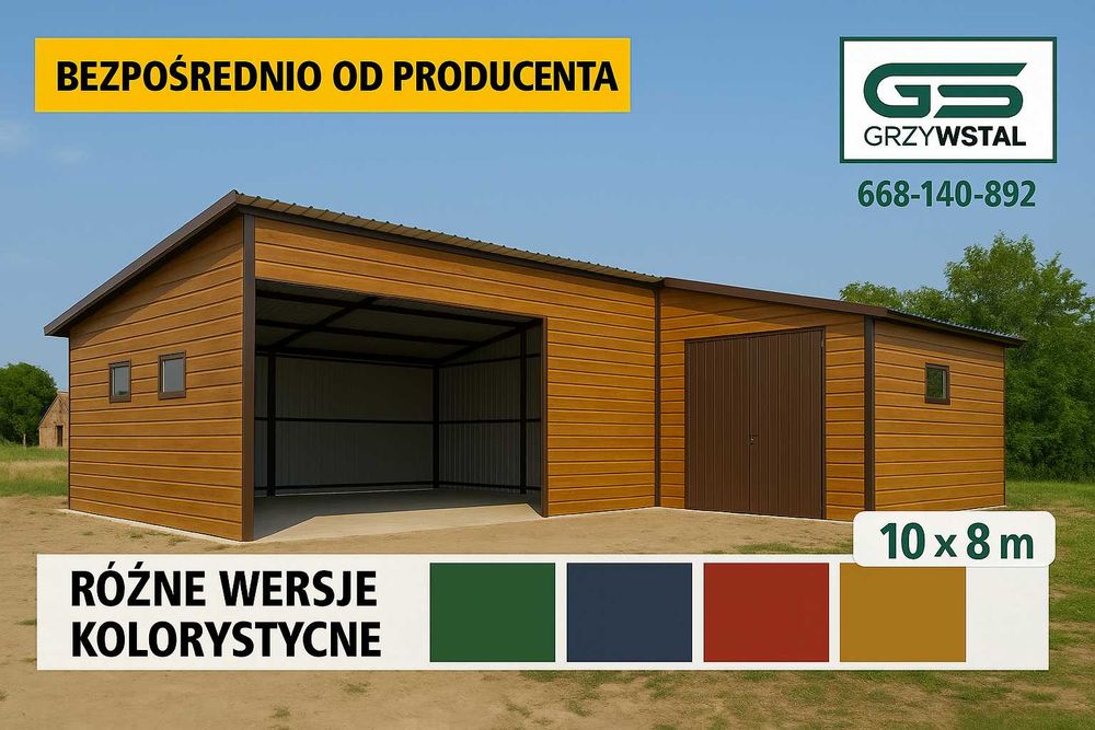 Garaż blaszany Grafit + Złoty Dąb|Hala|Magazyn|Wiata|Grafit –GRZYWSTAL
