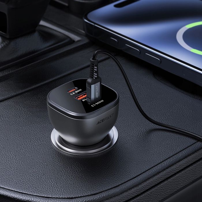 Ładowarka Acefast B14 samochodowa 165W 2x USB-C 1x USB-A - czarna