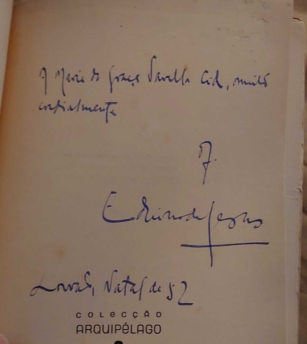 Açores  EDUINO Jesus  poesia  1952 autografado