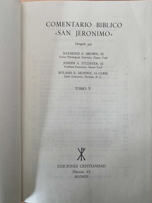 Livro "Comentario Biblico San Jeronimo"