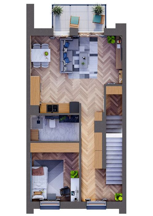 78,67 m² | 2 miejsca postojowe | Taras + balkon