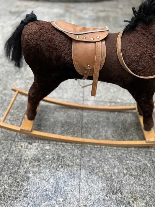 Koń na biegunach antyk vintage kolekcjonerski duży 107 cm