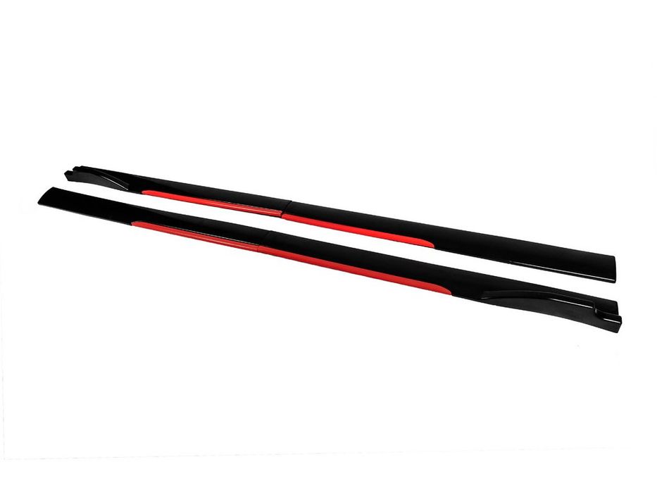 Універсальні накладки на бокові пороги Niken Red (ABS) (4шт)