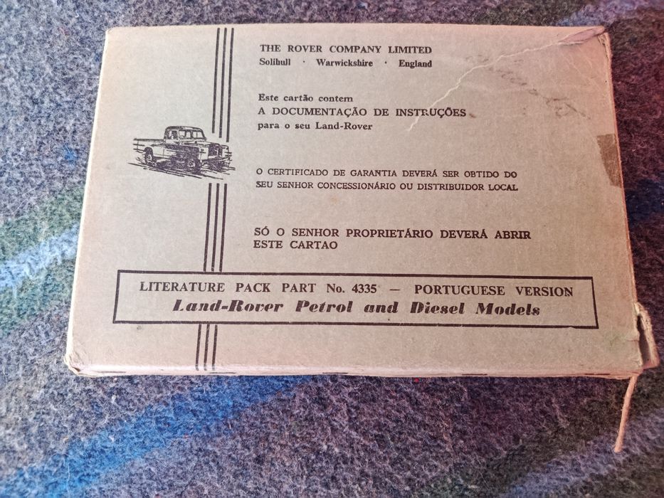Manual Antigo Land Rover 1961