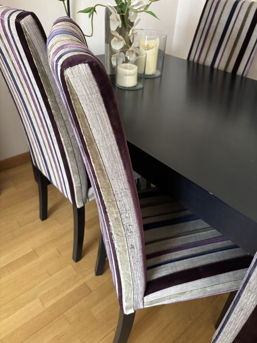 Mesa de Jantar em Madeira de Cerejeira + 6 Cadeiras Estofadas