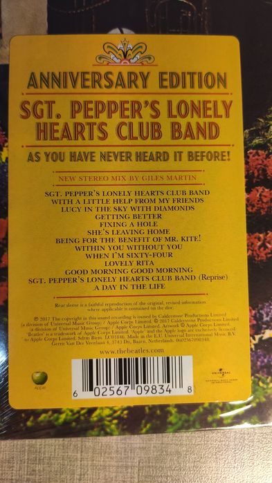 The Beatles : Sgt. Peppers Lonely Hearts Club Band LP  Вініл Платівка