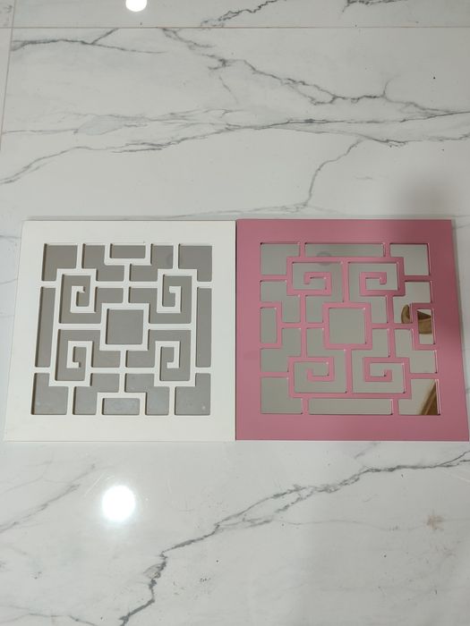 2 Decorative Pink and White Frames/Mirrors64409360336257121