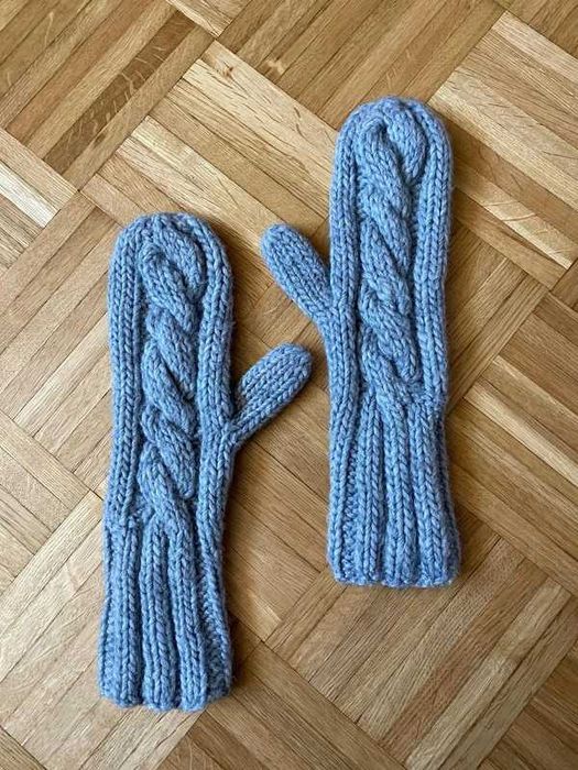 Wełniane rękawiczki Hand Knitted