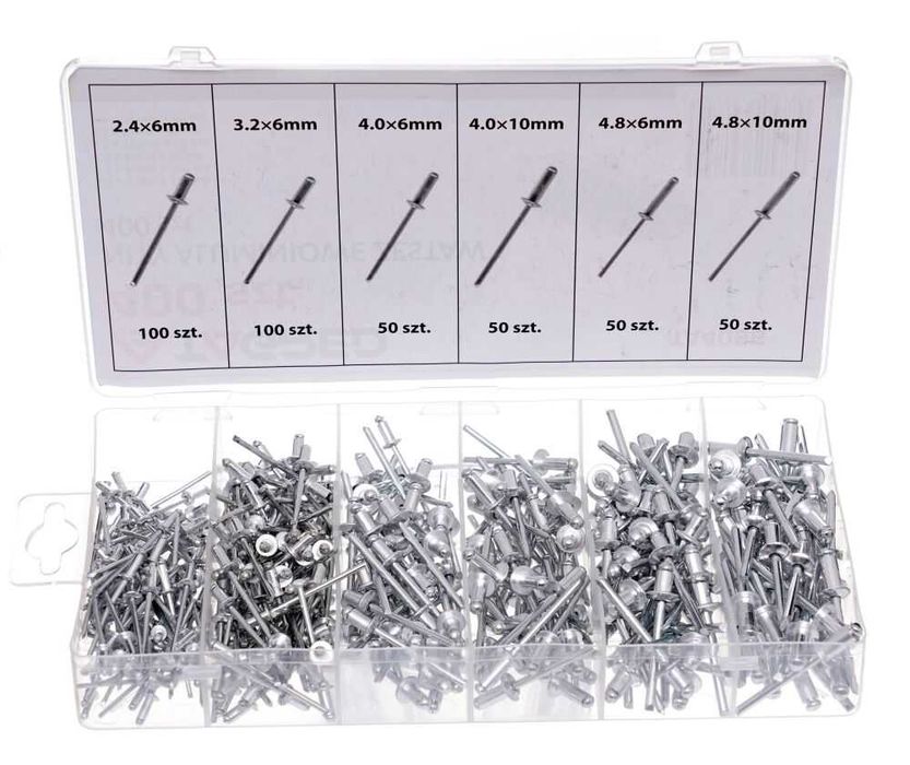 Zestaw Nity Aluminiowe Zrywalne, 400 szt.